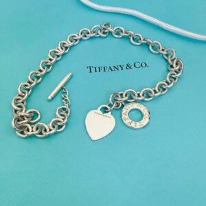 Vintage Tiffany & Co. Return To Tiffany 925 Silver Toggle Heart Tag Necklace